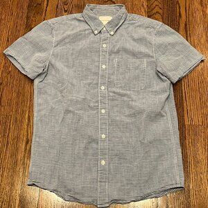 American Eagle Blue with White Stripes Button Down